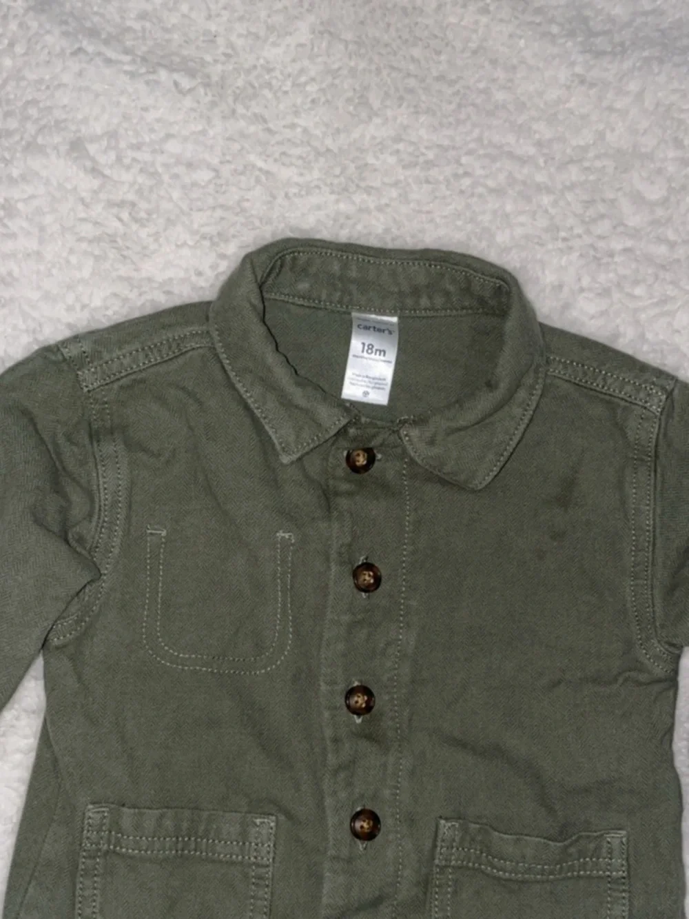 Carter's Olive Green Button Down Shacket
